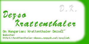 dezso krattenthaler business card